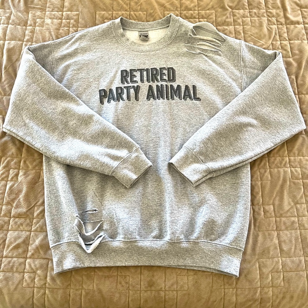 Distressed crewneck sweatshirt
